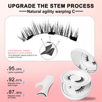 lafo Magnetic-Eyelashes Natural Look, 2 Pairs Reusable Magnetic Lashes Kit with Applicator, No Glue Needed, Natural Magnetic Eyelashes, Easy to Wear and Remove 2 Pairs