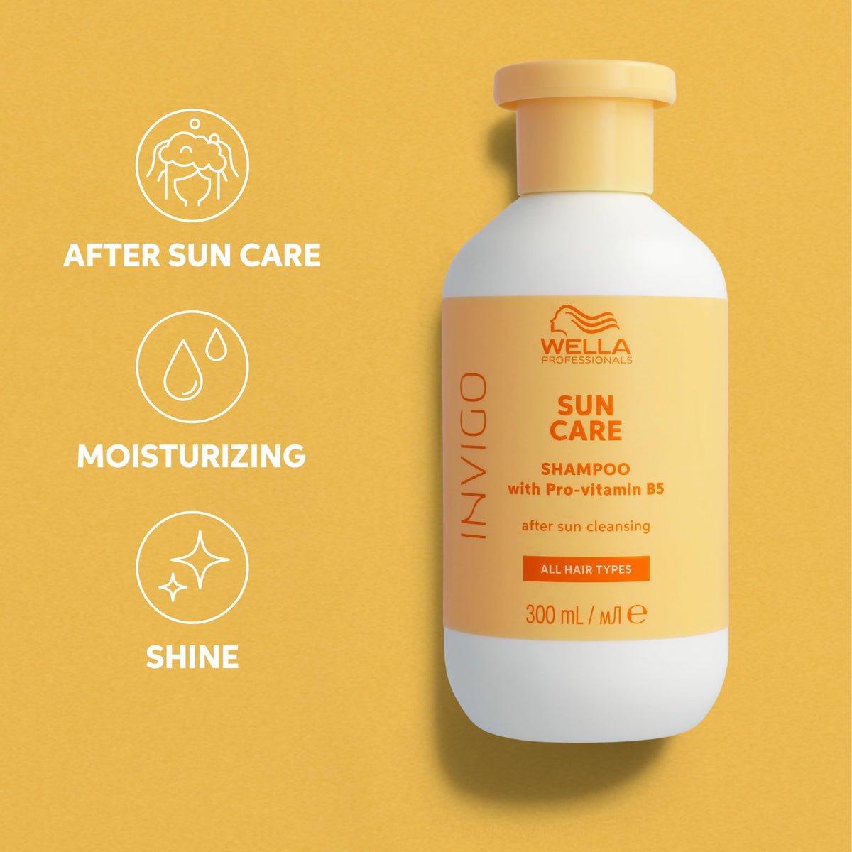 Wella Professionals Invigo Sun Care After Sun Gentle Cleansing Shampoo - For After Sand & Sea Salt Exposure - Perfect for Holiday & Travel (300ml)