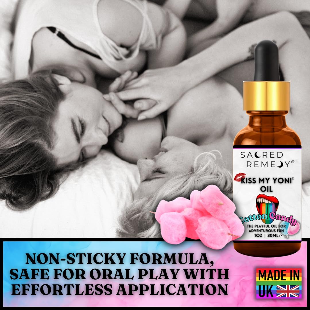 Kiss My Yoni Oil COTTON CANDY Premium Body Lotion Rub. Non-Sticky, 30ml, Massage Oil. Vegan, Natural, Organic, Non-Toxic.
