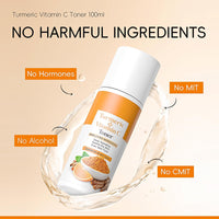 TBeautfave Vitamin C + Turmeric Face Toner | Turmeric Toner for Face | Brightening Facial Toner | Hydrating Toner | Pore Minimizer | Reduce Dark Spots & Acne | Alcohol Free | 100ml