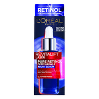L'Oreal Paris Revitalift Laser Pure Retinol Serum, Anti-Wrinkle, Anti-Fine line, Retinol Night Serum For Face, Visible Results, Validated by Dermatologists, 30ml