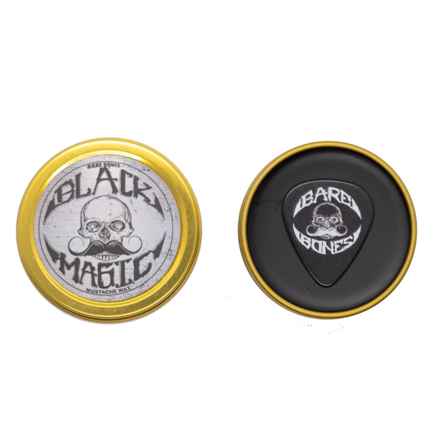 THE VINTAGE GROOMING CO. Black Mustache Wax | Bare Bones | Hide Grey Hair In Beard Or Moustache | Medium Hold 1 oz or 30ml Tin | No Heat Source Required | Unscented