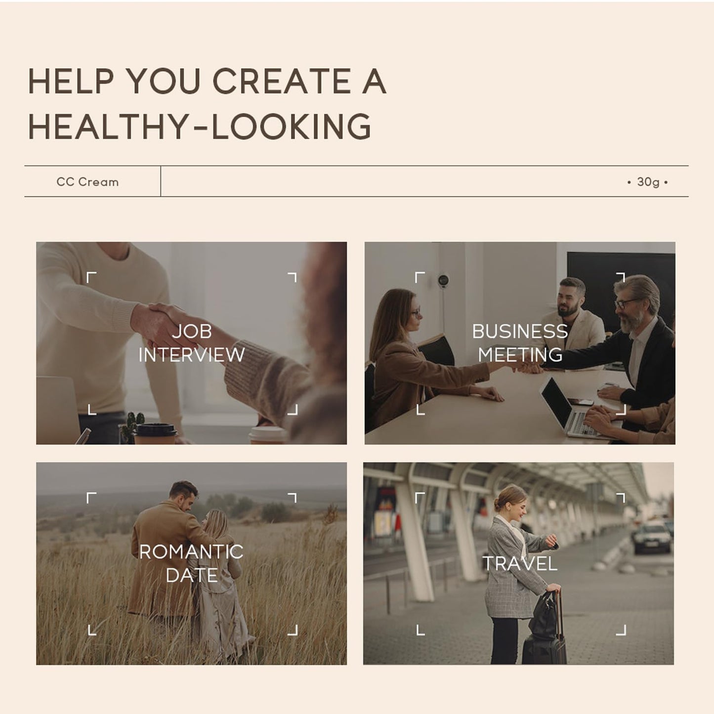 EONFAVE CC Cream with SPF 15 - CC Cream Foundation Colour Correcting Cream, Anti-Redness and Colour Correcting - Lightweight Hydrating Formula - Full Coverage Face Concealer Makeup CC Cream