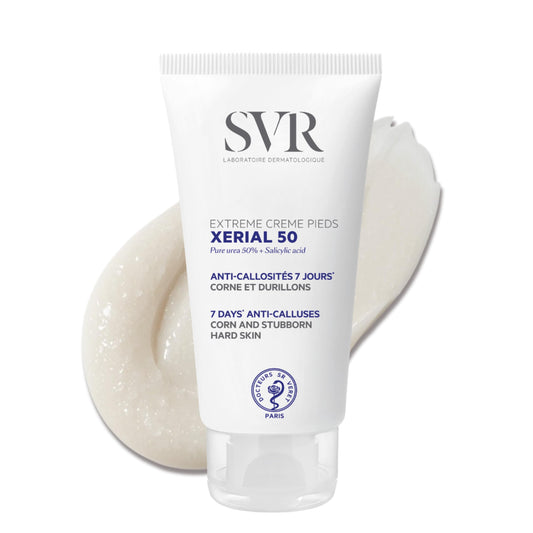 SVR XERIAL 50 Extreme - Urea Foot Cream for Cracked Heels and Severely Dry Skin Prone to Corns and Calluses, Eliminates Dead Cells + Roughness, 24hr Hydration, 50ml
