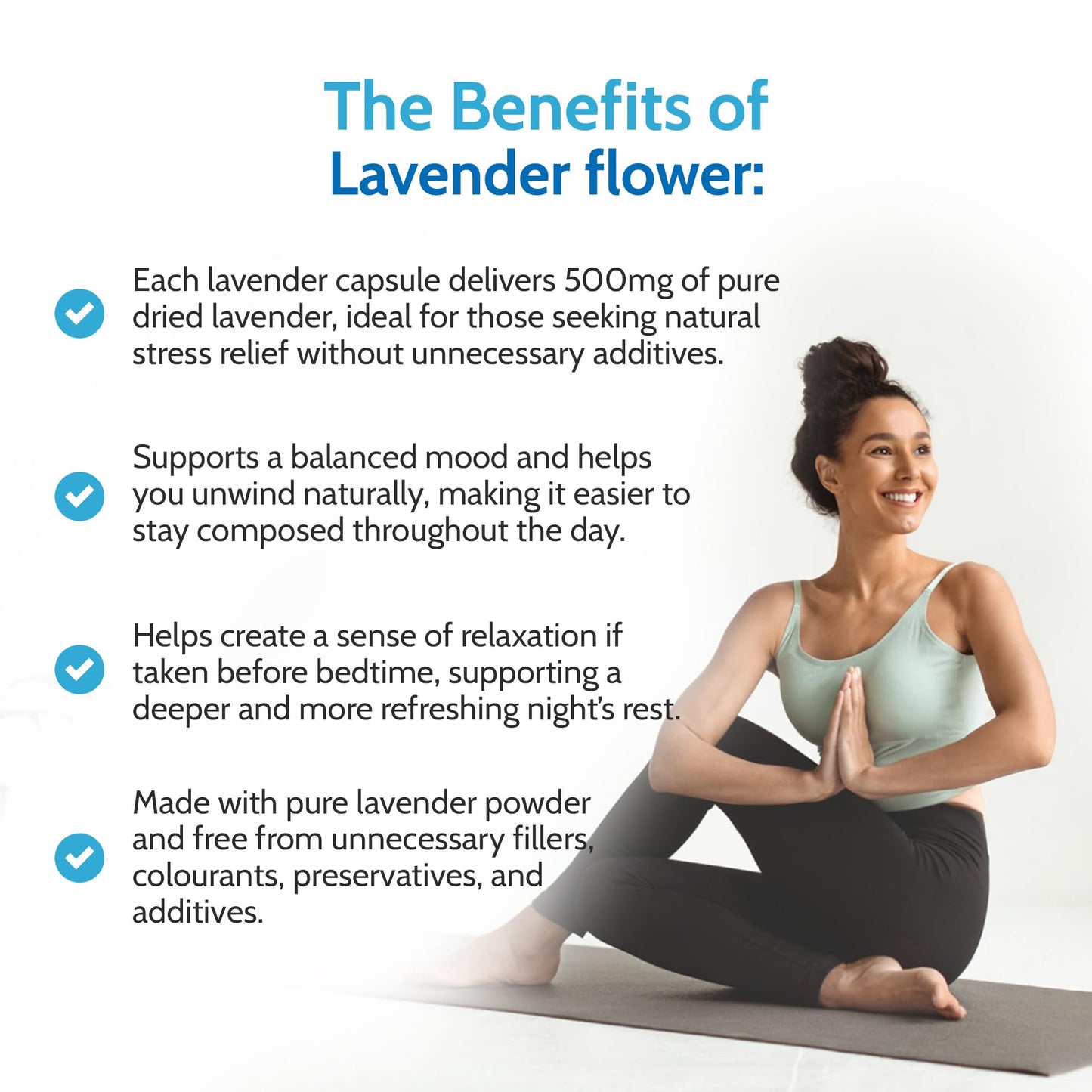 Health4All Lavender 500mg 120 Capsules 4 Month Supply, Purest - no additives. Vegan Lavandula Flower Capsules (not Tablets or Oil) Supplement for Anxiety, Relaxation and Sleep Support | Made in UK