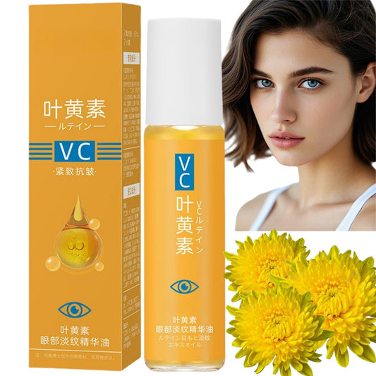 Lutein Eye Essence Oil,Intensive Hydration&Skin Repair for Eyes,Lutein Anti-Wrinkle Eye Serum Oil,Vc EyeWrinkle EssenceOil,EyeRoller for Dark Circles and Puffiness,Vitamin C LuteinEye EssenceOil