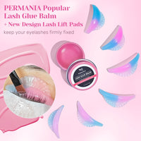 PERMANIA Lash Lift Kit, Lash Lift at Home, Gentle Formula Eyelash Perming Kit & Brow Lamination Kit, Up to 4 Weeks Curl, for Salon and Home Use