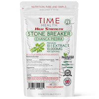 Time Health High Strength Stone Breaker - Chanca Piedra - 10,000mg - 120 Capsules - Kidney & Liver Support - Dissolve, Flush & Cleanse - UK Made Supplement - GMP - Additive Free - Vegan (120 Count (Pack of 1))