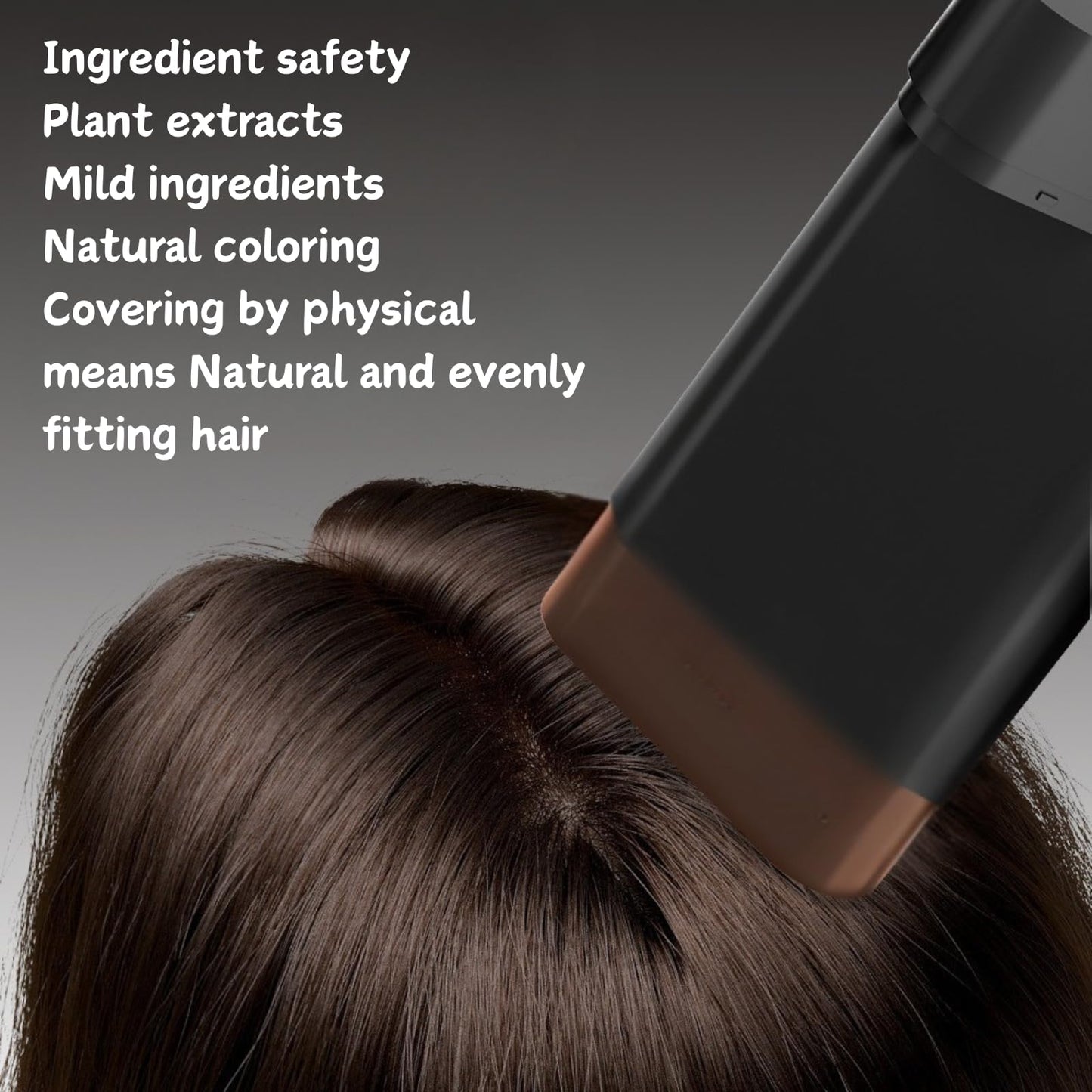 Safe and Convenient Hair Dye Comb, 2 in 1 Instant Hair Colour Stick with Built-In Comb, Portable Hair Dye Comb for Gray Hair Coverage, Fast Color Transformation in 12 Minutes (Dark Black Brown)