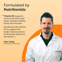 Nutravita Vitamin D3 3000iu & K2 100ug (MK7) – 120 Vitamin D3 K2 Vegetarian Capsules – Supports Normal Bones, Muscles, Teeth and Immune System – Cholecalciferol & Menaquinone-7