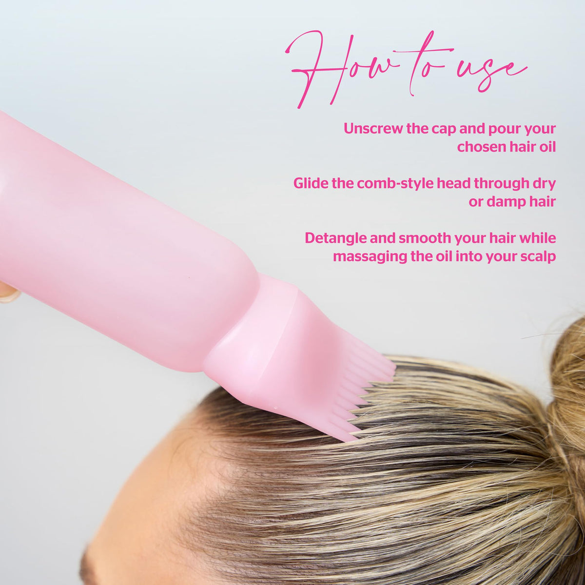 Brushworks Hair Oil Applicator - Easy-Use Comb-Head Hair Serum & Oil Applicator Bottle with Measurement Markings for Even Hair & Scalp Application – Vegan & Cruelty Free