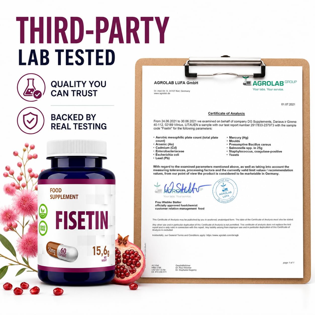 Hepatica Fisetin 50mg | 5,000mg Equivalent | 100:1 Smoketree (Cotinus Coggygria) Extract Standardised to 98% Fisetin | 60 Vegan Capsules | 3rd Party Lab Tested