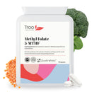 Troo Health Care Folic Acid 600µg 90 Capsules as Quatrefolic Methyl Folate 5-MTHF Supplement - 6S-5-Methyltetrahydrofolate - Superior Bioavailable Activated Folic Acid Supplement - UK Manufactured