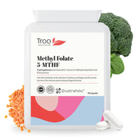 Troo Health Care Folic Acid 600µg 90 Capsules as Quatrefolic Methyl Folate 5-MTHF Supplement - 6S-5-Methyltetrahydrofolate - Superior Bioavailable Activated Folic Acid Supplement - UK Manufactured