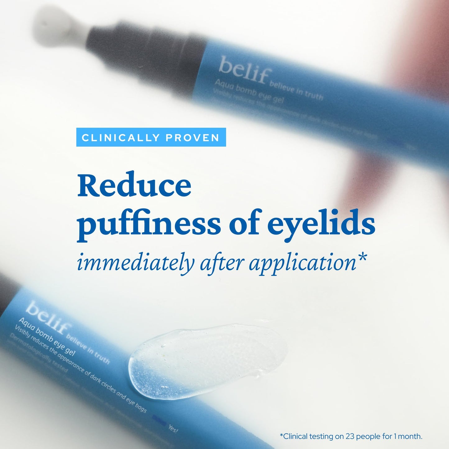 belif Aqua Bomb Eye Gel, Hydrating&Depuffing Eye Treatment with Caffeine&Niacinamide reduces eye bags, dark circles & fine lines, Suits All Skin Types, Safe for Sensitive Skin, Korean Skincare(15ml)