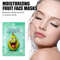 AuraAnge 7 PCS Face Mask Set - Moisturizing & Smoothing Fruit Face Masks - Improve Dullness & Luminous Skin - All Skin Types