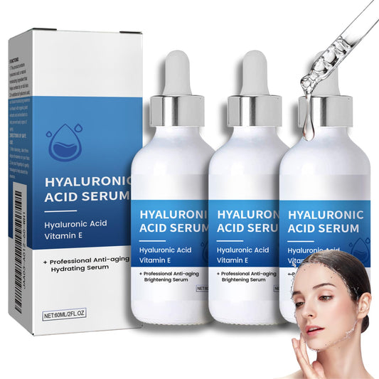 3Pcs Hyaluronic Acid Serum for Face with Vitamin E, Hyaluronic Acid Serum forAging, Hyaluronic Acid Moisturizer, Wrinkle Filler, Anti Aging Hydrating Serum for Erasing Fine Lines and Wrinkles