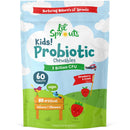 Kids Probiotics 3 Billion CFU | 60 Vegan Chewable Tablets | Natural Strawberry and Vanilla Flavour | Multi-Strain with Lactobacillus and Acidophilus | No Artificial Preservatives | by Lil' Sprouts