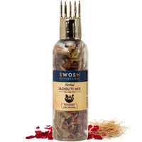 SWOSH Ayurvedic Herbs and Herbal Dry Jadibutti Mixture For Hair Oil Infusion 10 gram(0.35 oz) Bottle With Comb Applicator
