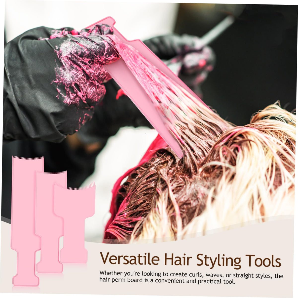 Healvian Balayage Board with Teeth Hair Colouring Tool Set for Highlighting Full Dyeing and Styling Rounded Teeth Perm Board 3 Pieces 13.98 X 3.31 X 0.08 in