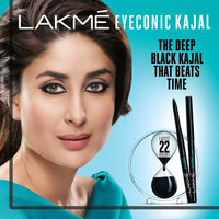2 X Lakme Eyeconic Kajal Twin Pack, Black, 0.35g - India