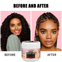WOZUTUNT Large Capacity Family Pack Smoothing Braiding Gel for Twist, Locs, Braids, Edge Control, Cornrows - Strong Hold, No Flake, Anti-Frizz, Easy to Use Hair Gel Women (16 OZ Strawberry Flavor)