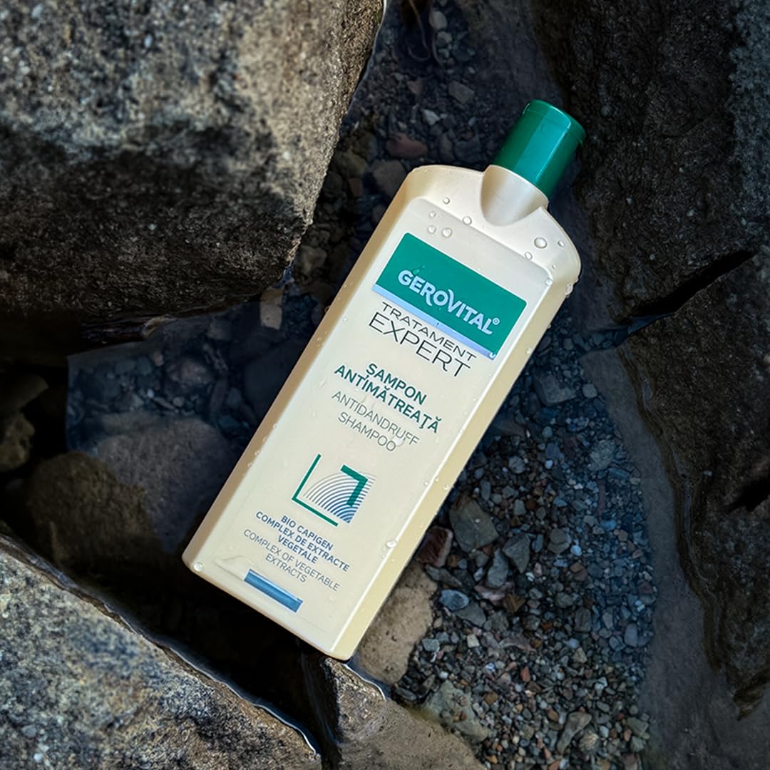 GEROVITAL Gerovital Anti-Dandruff Shampoo - Sebum-Regulating & Moisturizing Formula with Natural Extracts | For Sensitive Scalp & Clean Hair, Gerovital Tratament Expert 400 ml