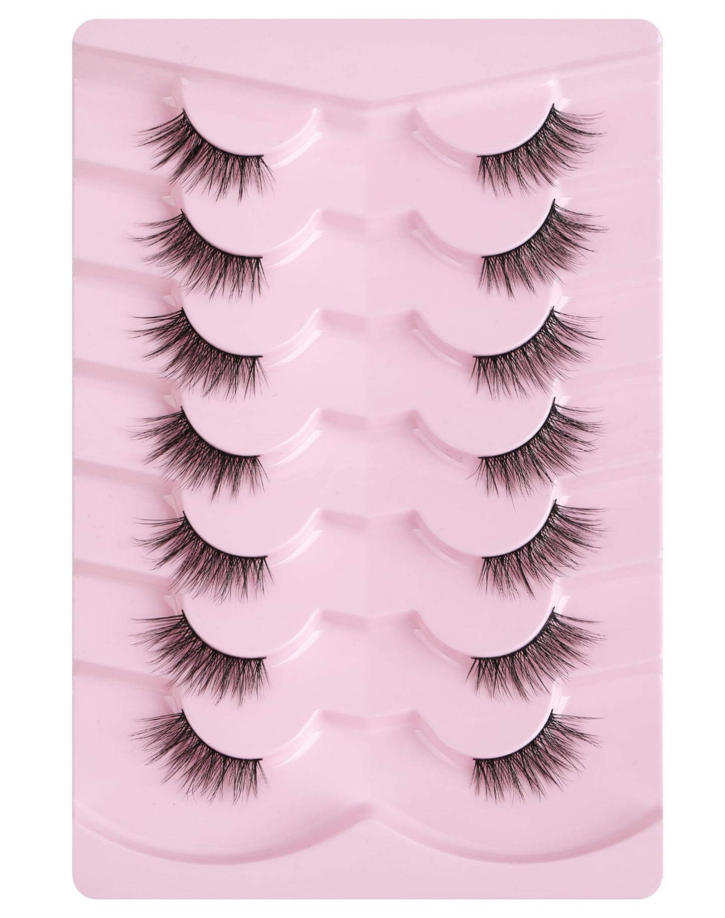 Onlyall Half Eyelashes Corner Lashes Natural Lashes Half Lashes Wispy End Lashes Corner Eyelashes 3/4 Lashes Clear Band Lashes 7 Pairs C19