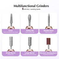 COSLUS Electric Nail Drill, Nail Files for Gel Acrylic Nature Nails, Adjustable Speed 0-20000RPM, Portable Manicure Pedicure Set with 6 Drill Bits 31 Sanding Bands, E File Gifts for Beginner Girl Women Mum