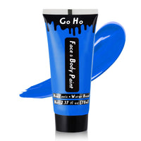 Go Ho Blue Cream Face Body Paint(2.37oz,70ml),Water Based Face Paint,Blue Makeup Face Painting for SFX Cosplay Costumes Festivals Halloween Makeup