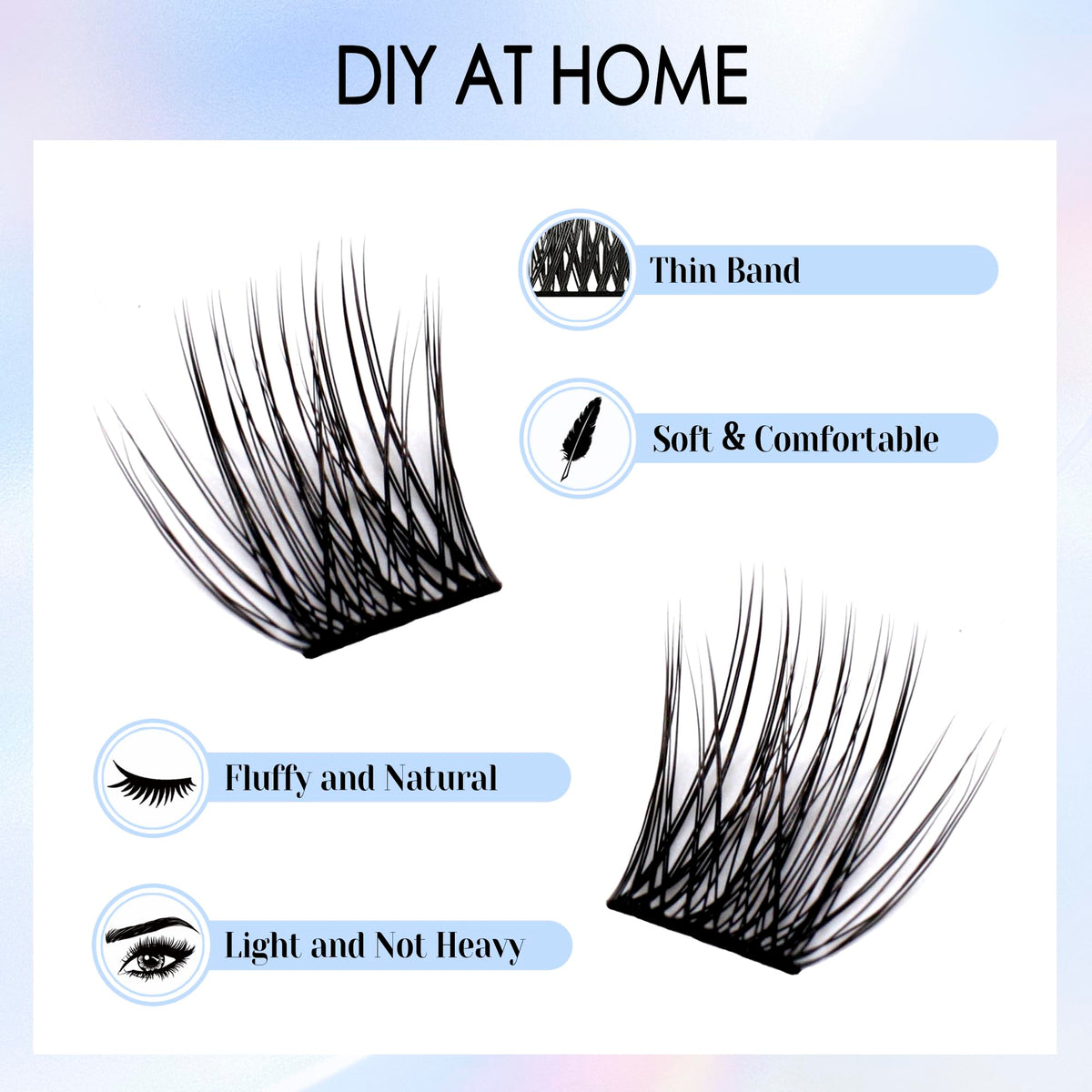 PURELEOR Lash Clusters 60 PCS Cluster Lashes Individual Lashes Extensions 10-16mm DIY Eyeashes Extensions Volume Wispy Soft False Eyeashes