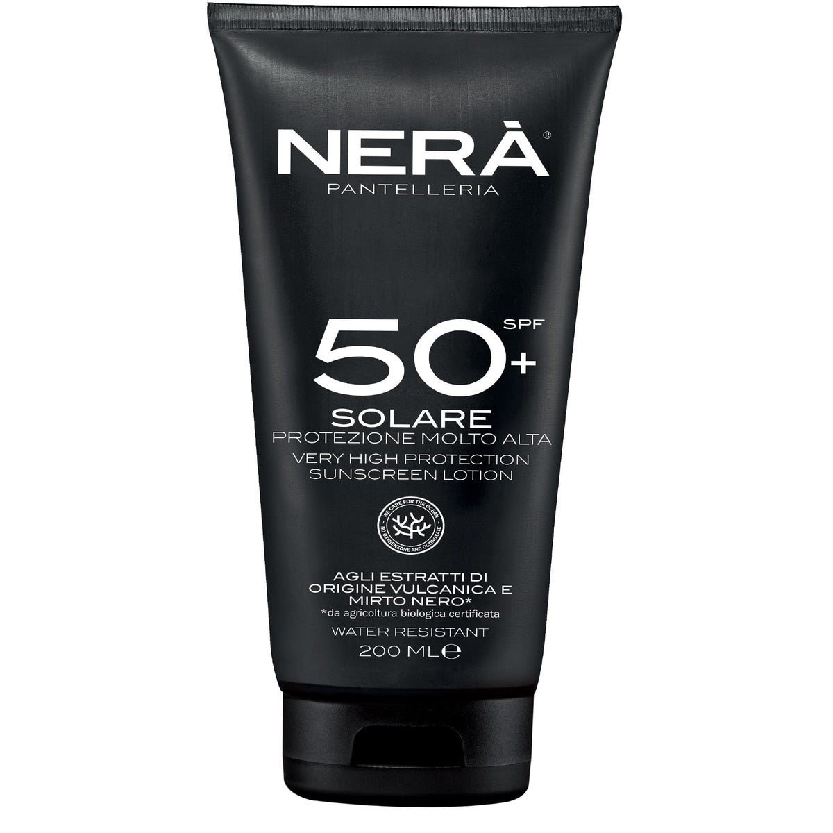 Nera Pantelleria NERA Pantelleria Water Resistant SPF50+ Very High Protection Sunscreen Lotion 200ML - Nourishing Face Sun Cream with UVA/UVB Filters, Prevents Dehydration & Skin Aging For Men and Women