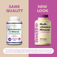 Incite Nutrition Multivitamin Tablets, 180 Vegan Tablets, 6 Month Supply, Daily Formula with 23 Vitamins & Minerals, Immune Support, Energy, Bone Health, Suitable for Vegetarians & Vegans