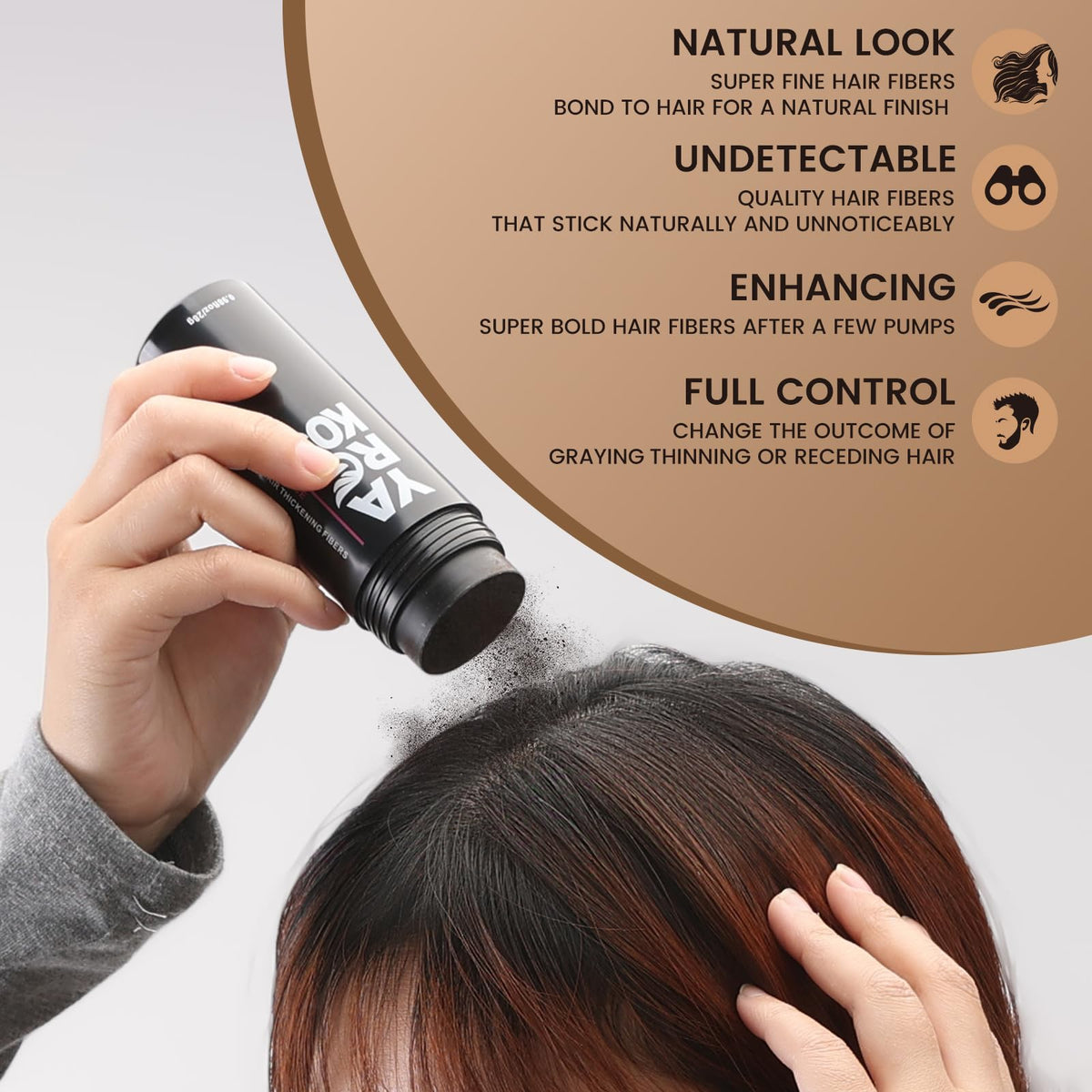 MIFANYO Instant Hair Thickening Fibers, Light Blonde, Hair Building Fibers for Conceals Hair Loss, Instantly Hairline Filler Powder for Thinning Hair, Women Root Touch Up, Men Bald Spot Cover Up