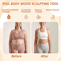 ElevateTech Meridian Pressure Brush, Wood Therapy Massage Tools for Belly Fat Wooden Meridians Massager Comb Handheld Massage Body Brush for Cellulite Remover, Lymphatic Drainage, Muscle Pain Relief