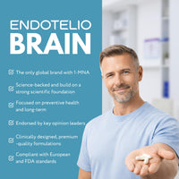 ENDOTELIO Endotelio 1-MNA Brain, Nootropic NAD Supplement with Ginkgo Biloba, Zinc & Biotin, NMN Alternative, Memory, Focus & Cognitive Function, Anti Ageing Brain Support, 30 Capsules
