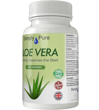 Simply Pure Aloe Vera for Digestive Health | 25mg Capsules x 90 | 200:1 Extract Equivalent to 5g Pure Aloe Vera Gel | Gluten Free | GM Free | Vegan