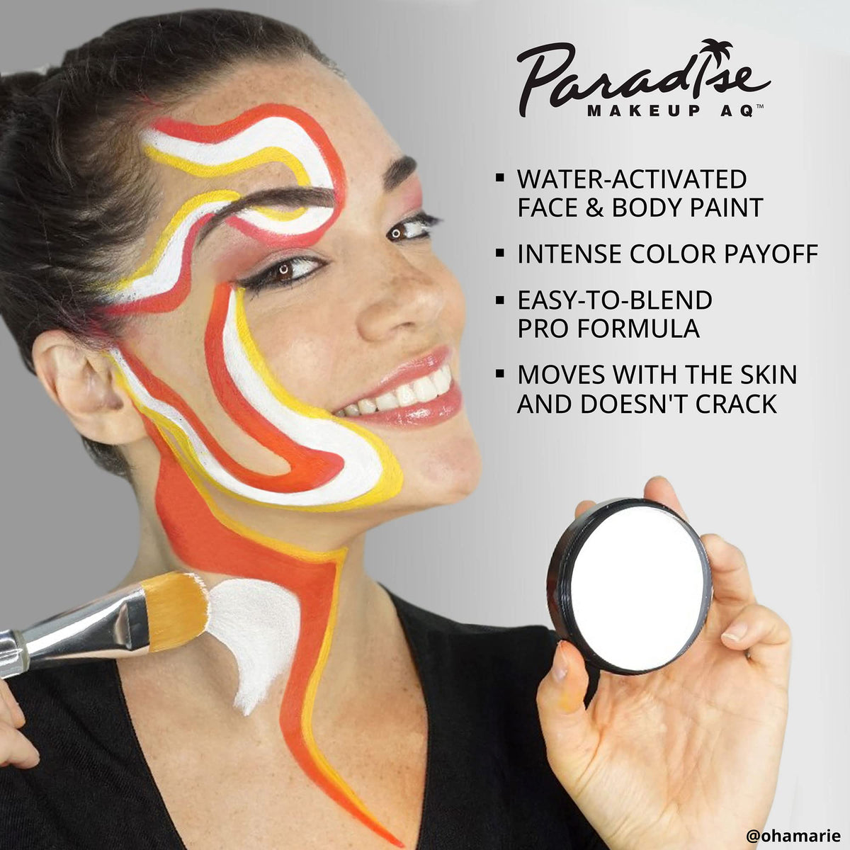 Mehron Makeup Paradise Makeup AQ Face and Body Paint Pro Size | Perfect for Special FX, Cosplay, and Halloween | Water Activated Face Paint & Body Paint 1.4 oz (40 g) (Storm Cloud)
