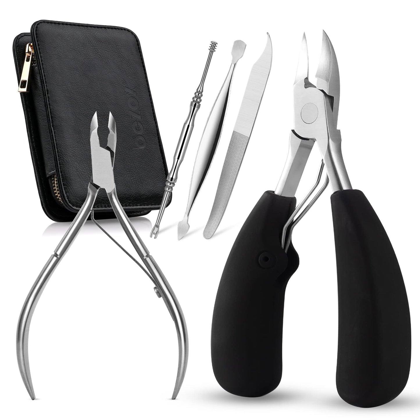 BEZOX Toenail Clippers for Thick and Ingrown Nails, Professional Podiatrist Toenail Nipper for Seniors，Chiropodist Style Toe Nail Clipper Large Heavy Duty & Easy Grip Rubber Handle Toenails Trimmer