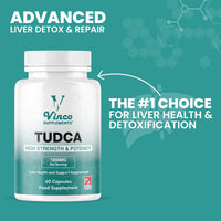 Vinco Supplements Vinco Tudca 1200mg - 60 Capsules - Tauroursodeoxycholic Acid - Advanced Liver Detox & Repair - Supports Healthy Bile Production, Improves Digestion & Strengthens Immune System - Made in UK