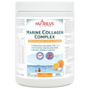 Nutrilus Hydrolysed Marine Collagen Powder 300g with Hyaluronic Acid and Vitamins - 29 Servings - with Biotin, Folic Acid, B12 & more - High Protein - for Skin, Hair, Nails, Joints (Orange)