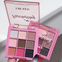 GEEWHILE Pink Eyeshadow Palette Brown Black Pink Matte Glitter Eye Shadow Pallets For Women, Highly Pigmented Long Lasting Pink Smokey Eyeshadow Make-Up Palettes Waterproof Blendable Pink Eyeshadow Palette