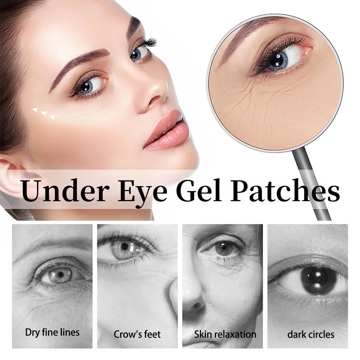 HIVETZ Under Eye Patches,Collagen Under Eye Mask,Under Eye Gel Pads,Avocado Under Eye Patches,Under Eye Gel Patches,Eye Masks Skincare,Eye Masks for Puffy Eyes,Bags,Dark Circles and Wrinkles(30 Pairs)