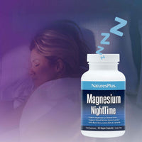 Nature's Plus NaturesPlus Magnesium Night Time - Magnesium Glycinate and Taurate Supplement with L-Theanine, Ashwagandha, Lemon Balm, B6, Hops - Vegan, Gluten Free - 60 Capsules