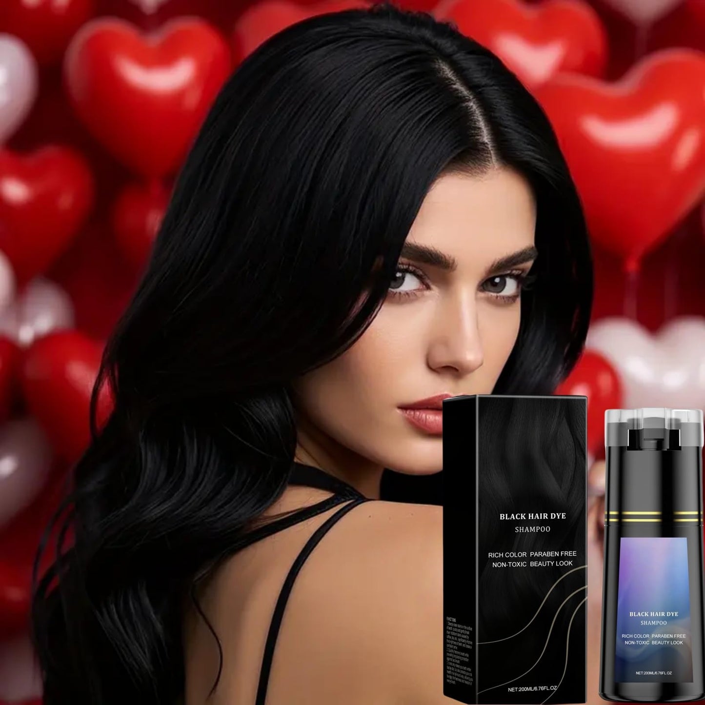 Mubuni Black Polar Hair Dye Shampoo,Hair Care Instant Dye Shampoo,Black Hair Dye Sh/ampoo 3 in 1,Instant Dye Shamp/oo,H/air Colour Shampo/o,Permanent Ha/ir D/ye,Hair Care Dy/e Sha/mpoo,Semi Permanent (Black)