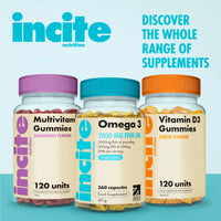 Incite Nutrition Omega 3 Fish Oil Capsules 2000 mg. 360 Softgels. 6 Month Supply of High Strength Omega 3 Fatty Acids with EPA & DHA. Non-GMO, UK Made, No Fishy Aftertaste