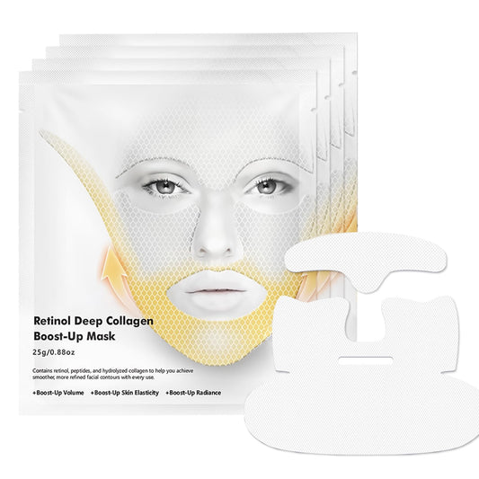 ThamGlow Retinol Deep Collagen Boost-Up Mask, Forehead Wrinkle Patches & V Edge Patches Face Lift, V Line Face Lifting Chin Mask, Neck Tape For Saggy Neck - Hydrate, Firm & Smooth Skin, Anti-Ageing Formula
