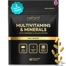 Oxford Origins Award Winning Multivitamins and Minerals Boosted with Turmeric | Made in The UK | Vegan Multivitamin Tablets for Women & Men | 100% NRV Multivitamin with 28 Key Nutrients (180 Count)