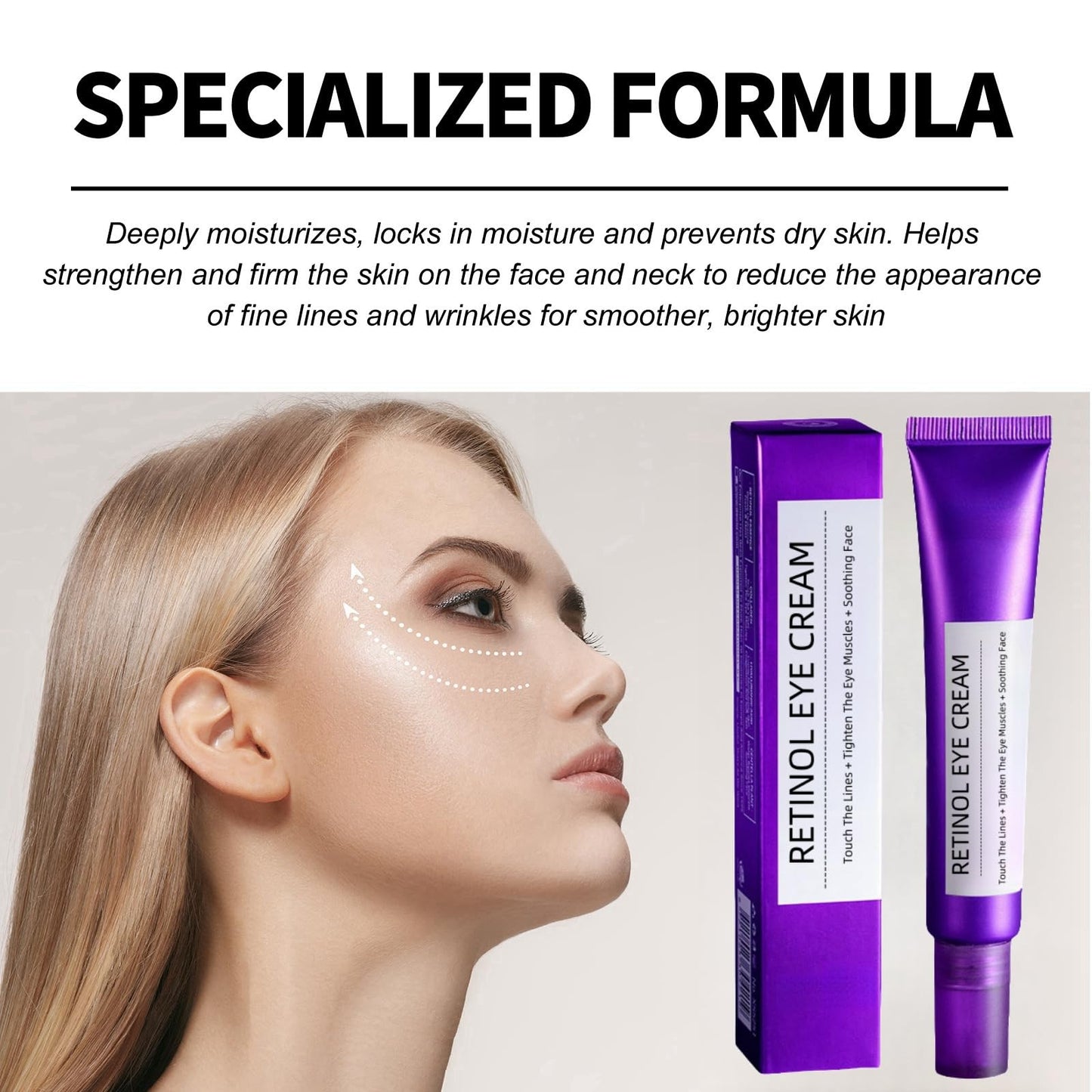Retinol Intense Reactivating Eye Cream,Retinol Eye Cream,Dark Circles Under Eye Treatment Women,Anti Aging Eye Cream,Eye Cream for Dark Circles and Puffy Eyes,Eye Bags Remover,Eye Cream for Wrinkles