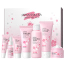 LAIKOU Skincare Set, Sakura Skin Care Sets & Kits - Cleanser, Mud Mask, Toner, Serum, Eye Cream, Face Cream, Sunscreen, Travel Gift Sets for Women Teenage Girls Mom Daughter, TSA-friendly Sizes 7pcs